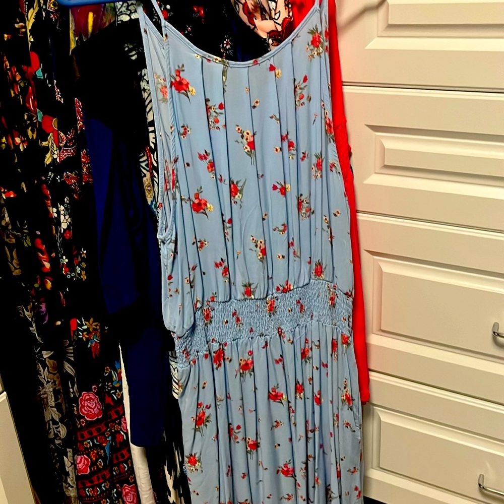 Baby blue floral summer dress